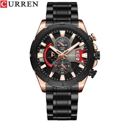 CURREN Watches Mens Top Brand Luxury Casual Steel Quartz Business Clock Male Sport Waterproof Date Chronograph reloj hombre