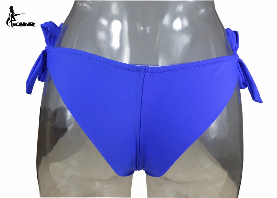 Sexy Solid Thong Bikini Brazilian Cut Swimwear Women Bottom Adjustable Briefs Swimsuit Panties Underwear Thong Bathing Suit