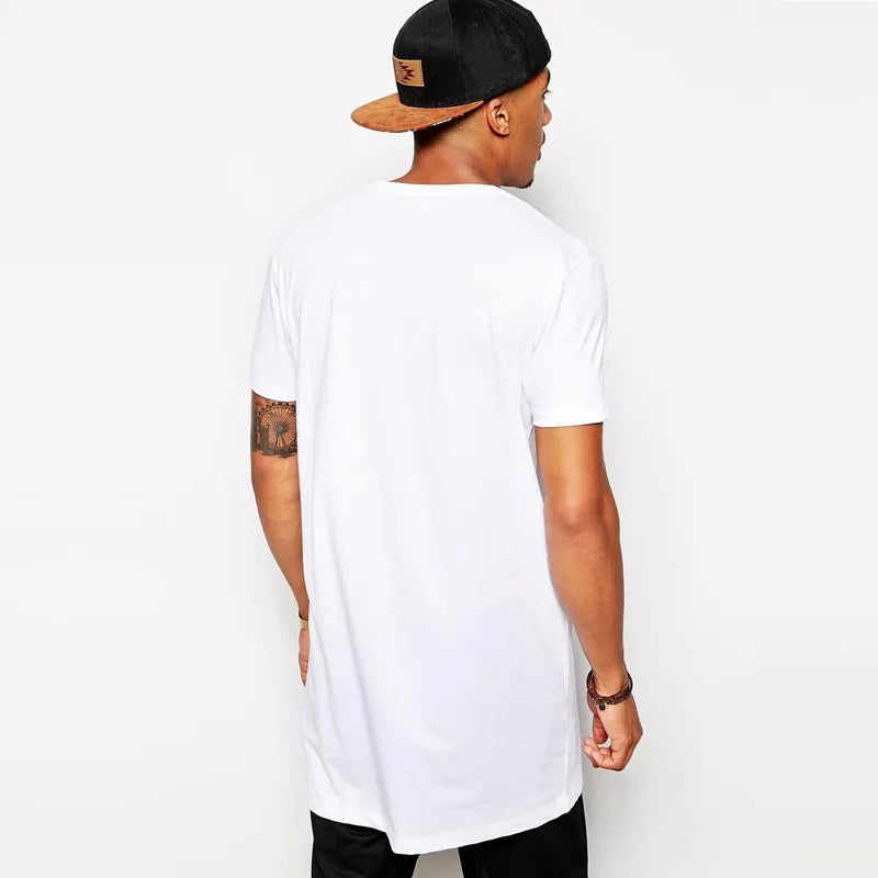 2026 MRMT White Casual Long Size Mens T-Shirts Hip Hop Tops Extra Long Tee Shirts For Male Longline Man T-Shirt Men T shirt