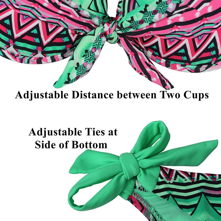EONAR Women Bikini Offer Combined Size Swimsuit Push Up Bikini Sets Brazilian Bathing Suits Plus Size Swimwear Female XXL