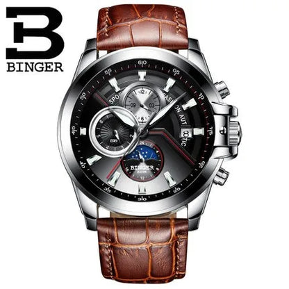 Switzerland Automatic Mechanical Watch Men Binger Sports Mens Watches Swimming Wristwatches Waterproof relogio masculino 2019