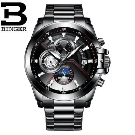 Switzerland Automatic Mechanical Watch Men Binger Sports Mens Watches Swimming Wristwatches Waterproof relogio masculino 2019