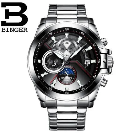 Switzerland Automatic Mechanical Watch Men Binger Sports Mens Watches Swimming Wristwatches Waterproof relogio masculino 2019