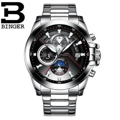 Switzerland Automatic Mechanical Watch Men Binger Sports Mens Watches Swimming Wristwatches Waterproof relogio masculino 2019