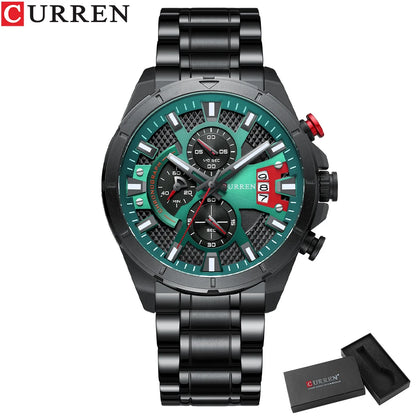 CURREN Watches Mens Top Brand Luxury Casual Steel Quartz Business Clock Male Sport Waterproof Date Chronograph reloj hombre
