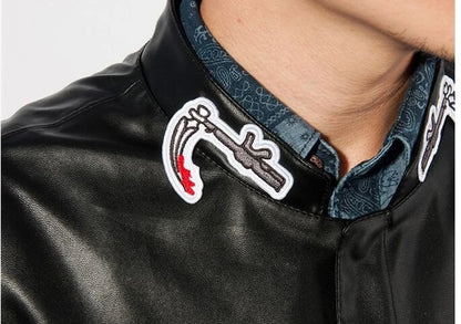Men Motorcycle Spring Jackets SOA Punk Black Motorbike Gilet Sons of Anarchy Leather Moto Jacket Vest