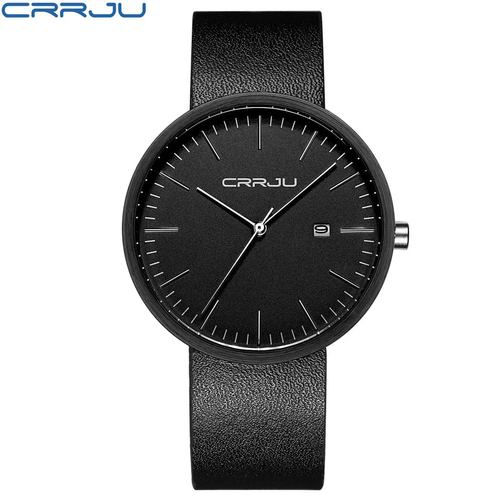 CRRJU Mens Watches Luxury Stainless Steel Business Man Watch  Classic Calendar Waterproof Quartz Watch for Men Relogio Masculino