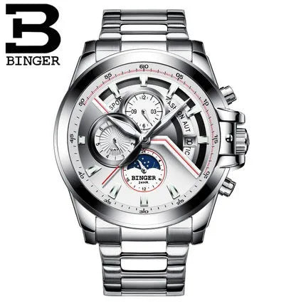 Switzerland Automatic Mechanical Watch Men Binger Sports Mens Watches Swimming Wristwatches Waterproof relogio masculino 2019
