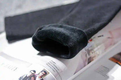 Autumn Winter Thick Leggings Fashion Solid Slim Pants Lady fleece Warm Leggings Casual Black Shiny High Waist Leggings