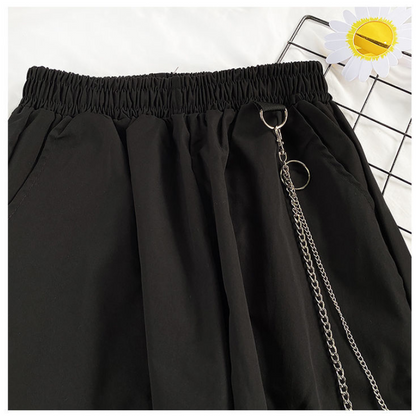 Fashion Cargo Pants Suit Female Harajuku Casual Shirt Short-Sleeved Top High Waist Loose Joggers Trousers Women Pants Streetwear