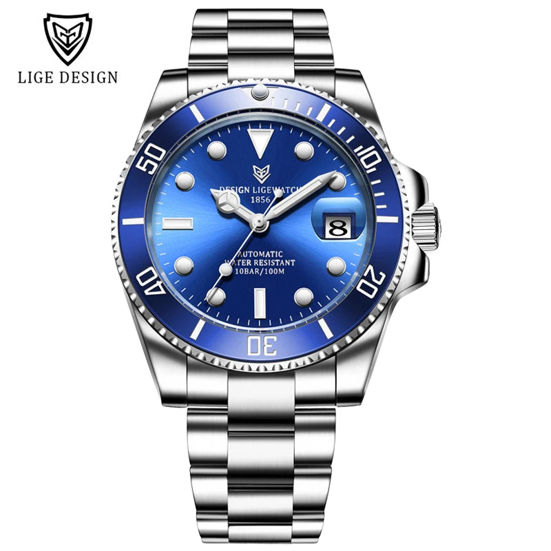 2026 LIGE Watch Men Automatic Mechanical Tourbillon Clock Fashion Military Watches Men Stainless Steel 100ATM Waterproof Watches