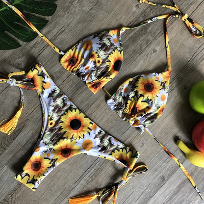 RUOTONGSEPT Sexy Print Bikinis Set Women Swimsuit Bandage Two-Piece Swimwear Brazilian Biquínis Beachwear Bathing Suit 2022 New