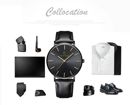 2025 Luxury Business Men Watches Men Gold Watch Ultra Thin Mens Watches Leather Quartz Watch Man Wristwatch horloge mannen