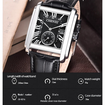 CHENXI Top Brand Luxury Men's Watch Waterproof Date Clock Fashion Male Sports Watches Men Quartz Casual Leather Wrist Watch
