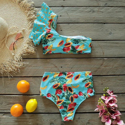 Two-Pieces Women Floral 2025 Push-Up Padded Bra Ruffles Bandage Bikini Set Swimsuit Swimwear Bathing Suit Beachwear Biquini