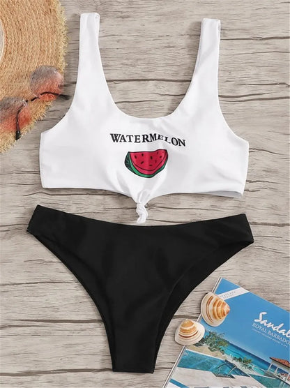 Beach Bikini 2025 Woman Sexy Front Lace Up Tie Bandeau Leopard Swimsuit Female Push Up Ruffled Bow Bathing Suit Thong Swimwear