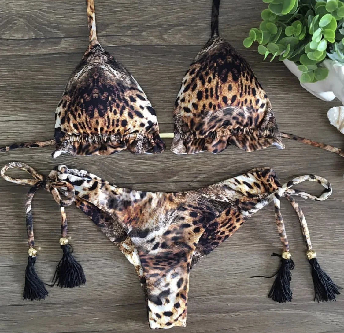 RUOTONGSEPT Sexy Print Bikinis Set Women Swimsuit Bandage Two-Piece Swimwear Brazilian Biquínis Beachwear Bathing Suit 2022 New