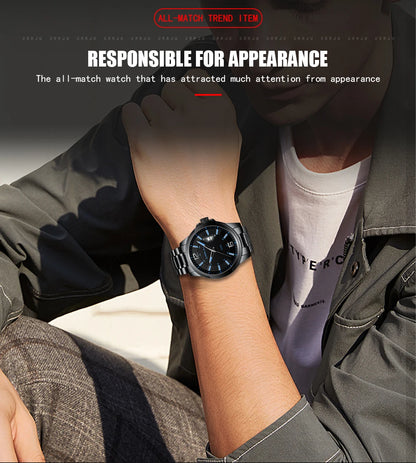 CRRJU Mens Watches Luxury Stainless Steel Business Man Watch  Classic Calendar Waterproof Quartz Watch for Men Relogio Masculino