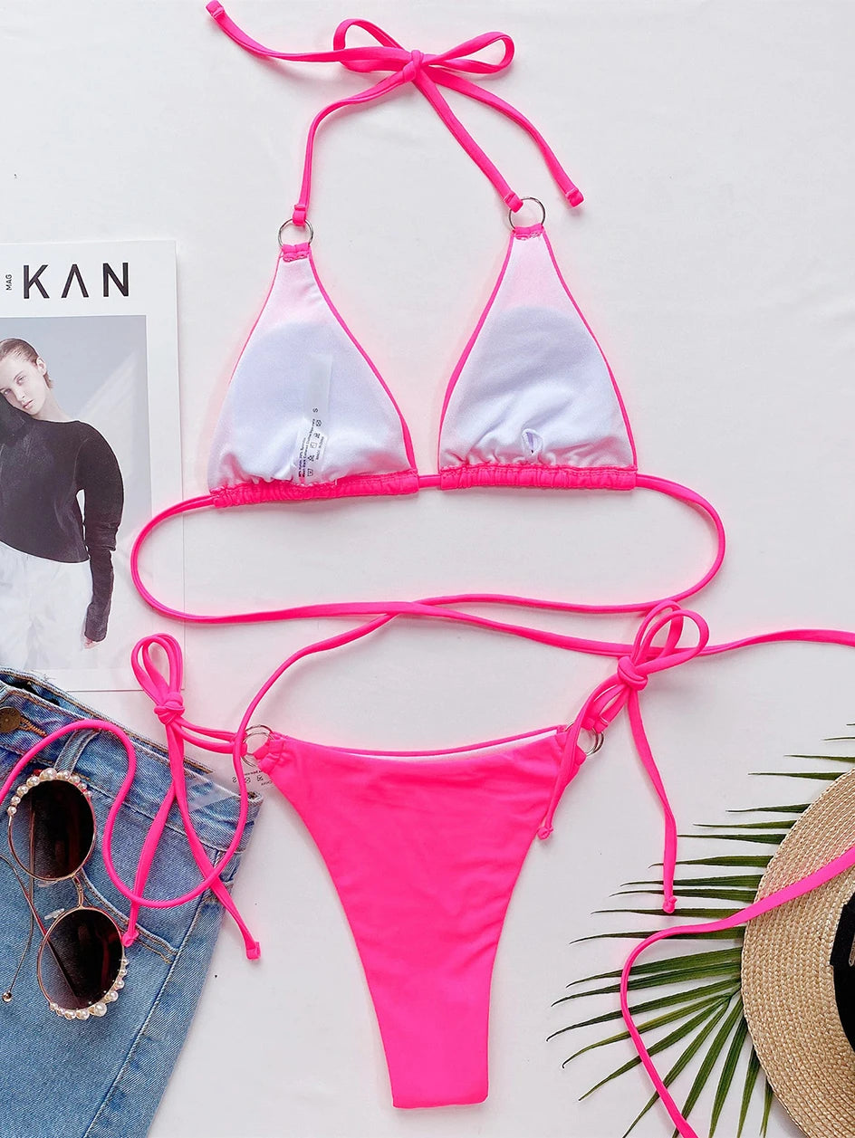 Sexy Micro Bikini 2023 Woman Swimsuit Criss Cross Swimwear Women String Thong Bikinis Set Female Bathing Suit Beach Wear biquini