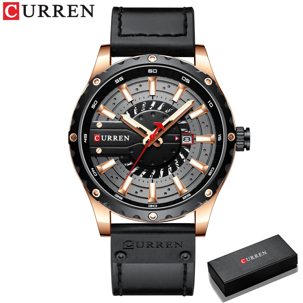 CURREN Fashion Mens Watches Waterproof Top Brand Luxury Calendar Male Watch men Leather Sport Military Wristwatch Dropship