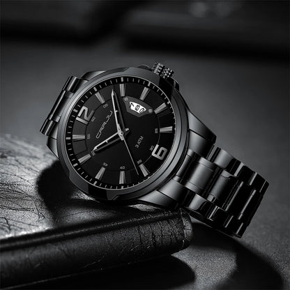 CRRJU Mens Watches Luxury Stainless Steel Business Man Watch  Classic Calendar Waterproof Quartz Watch for Men Relogio Masculino