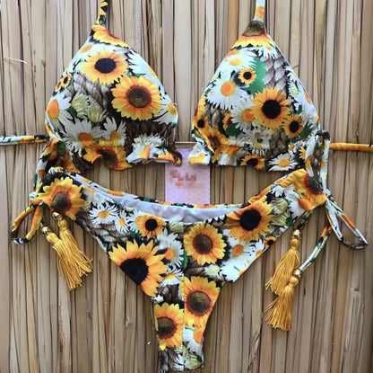 RUOTONGSEPT Sexy Print Bikinis Set Women Swimsuit Bandage Two-Piece Swimwear Brazilian Biquínis Beachwear Bathing Suit 2022 New