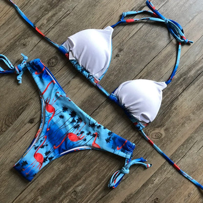 RUOTONGSEPT Sexy Print Bikinis Set Women Swimsuit Bandage Two-Piece Swimwear Brazilian Biquínis Beachwear Bathing Suit 2022 New
