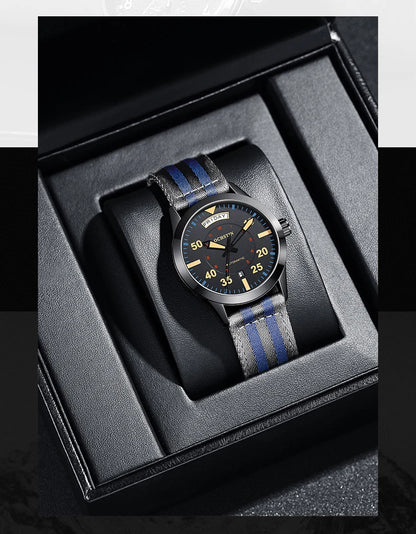 OCHSTIN New Top Brand Automatic Mechanical Watches for Men Military Nylon Strap Pilot Watch Male Auto Date Day Relogio Masculino