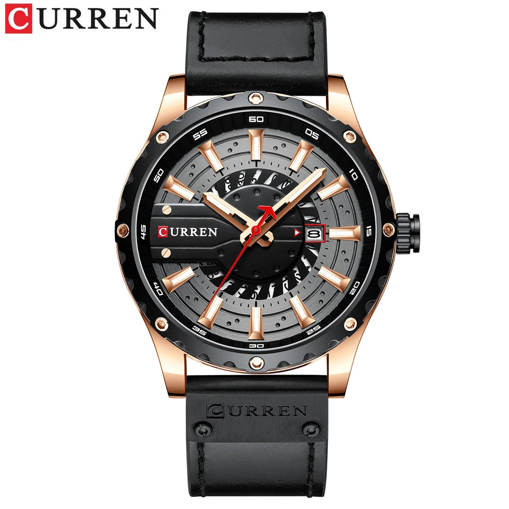 CURREN Fashion Mens Watches Waterproof Top Brand Luxury Calendar Male Watch men Leather Sport Military Wristwatch Dropship