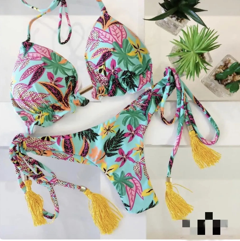 RUOTONGSEPT Sexy Print Bikinis Set Women Swimsuit Bandage Two-Piece Swimwear Brazilian Biquínis Beachwear Bathing Suit 2022 New