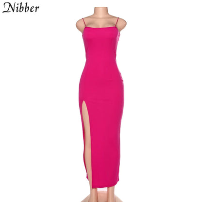 Nibber red black New year christmas party long dresses women spring Basic bodycon lace up stretch Slim midi dresses femme