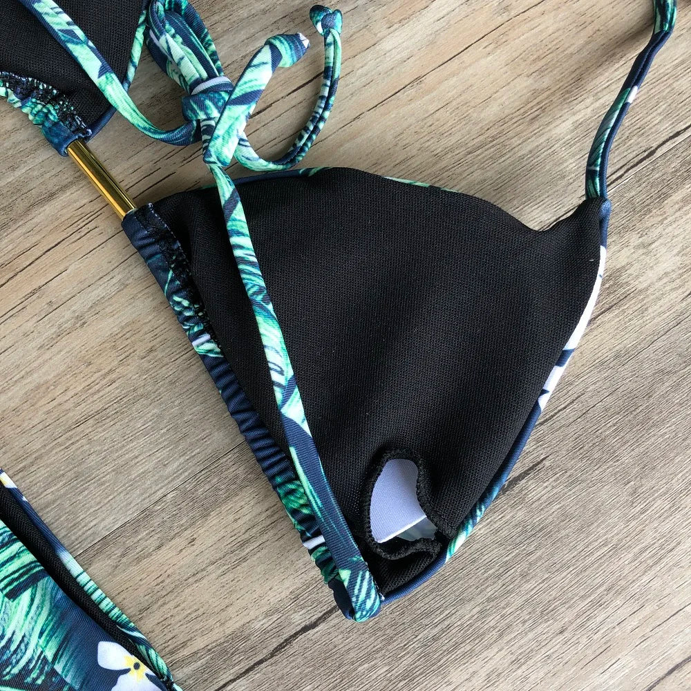RUOTONGSEPT Sexy Print Bikinis Set Women Swimsuit Bandage Two-Piece Swimwear Brazilian Biquínis Beachwear Bathing Suit 2022 New