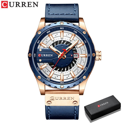 CURREN Fashion Mens Watches Waterproof Top Brand Luxury Calendar Male Watch men Leather Sport Military Wristwatch Dropship