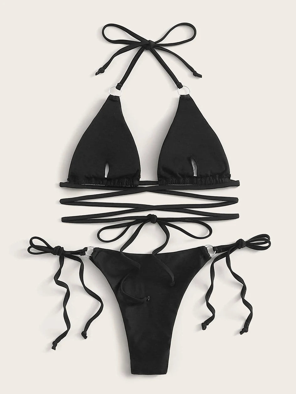 Sexy Micro Bikini 2023 Woman Swimsuit Criss Cross Swimwear Women String Thong Bikinis Set Female Bathing Suit Beach Wear biquini