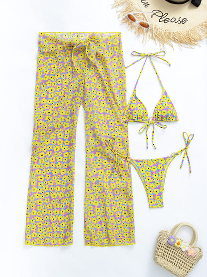 3 Pieces Bikini Women Swimsuit 2025 Female Swimwear Push Up Beachwear Swimming Suit Bathing Suit Pants Micro Bikini Set Biquini