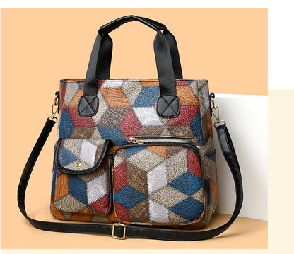 Women's Handbag Women's Shoulder Bag Fashion Purse Vintage Leather Bag Large Capacity Handbag Inclined Shoulder Bag Mom's Bag
