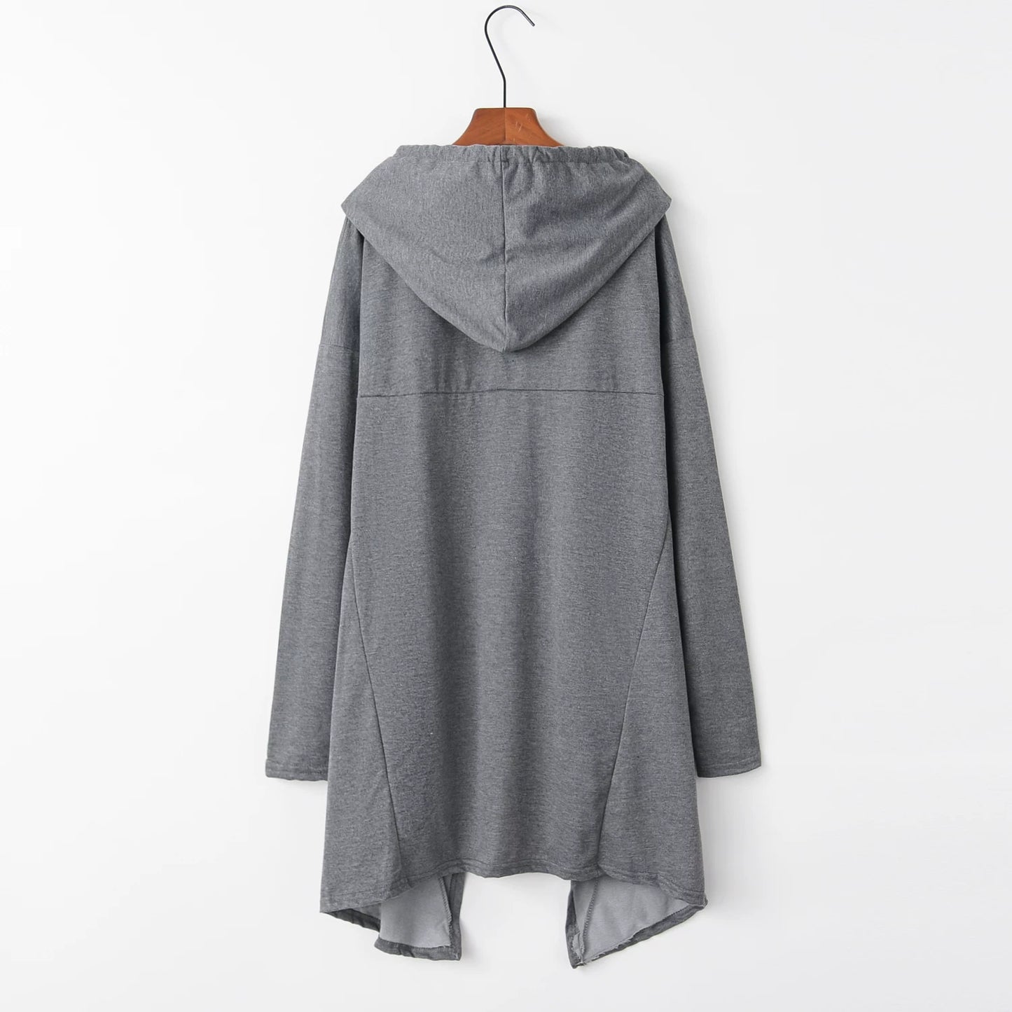 Fashion Trends New European and N Pure Color Long Hoodie