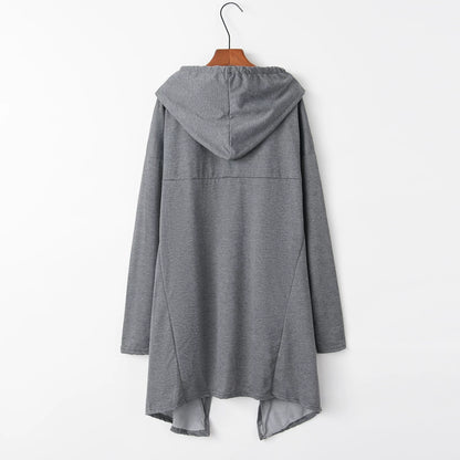 Fashion Trends New European and N Pure Color Long Hoodie