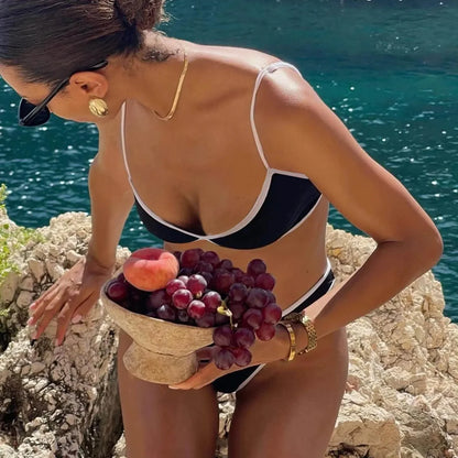Sexy Bikini 2025 Swimsuit Women Swimwear Beachwear Female Bathing Suit Patchwork Basic Bikini set 2 piece Push-up Swim Suits