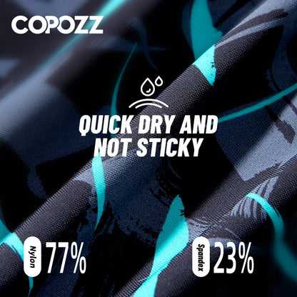 COPOZZ Summer Men's Beach Swimming Trunks Drawstring Elastic Waist Swimsuit Shorts Plus Size Quick Drying Swimwear Shorts Board