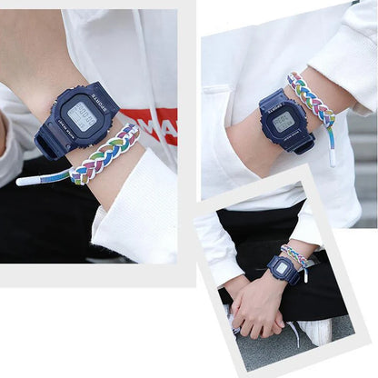 YIKAZE Sports Watch Boys Girls Student LED Electronic Watch Colorful Men Women Square Digital Watches Waterproof Rubber Clock