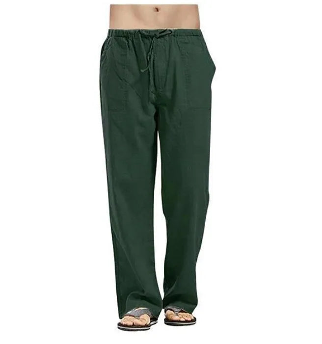 Fashion Mens Linen Wide Pants Korean Trousers Oversize Sports Streetwear Male Spring Yoga Pants Casual Men Clothing Sweatpants