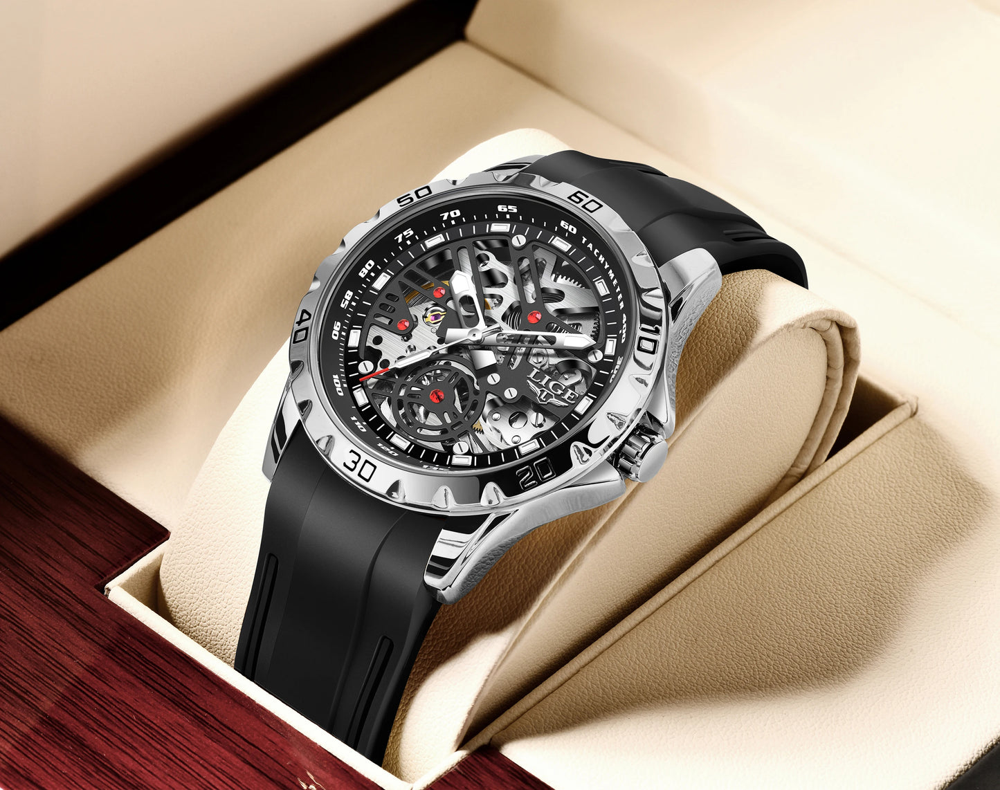 LIGE Top Luxury Automatic Watch For Men Mechanical Watches Men Sports Waterproof Stainless Steel Men Watch Reloj Hombre