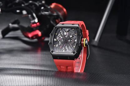 PAGANI DESIGN  Luxury Mens Quartz Watches Barrel Shape Waterproof Wrist Watch For Men VH65 Silicone Luminous Sapphire Mirror