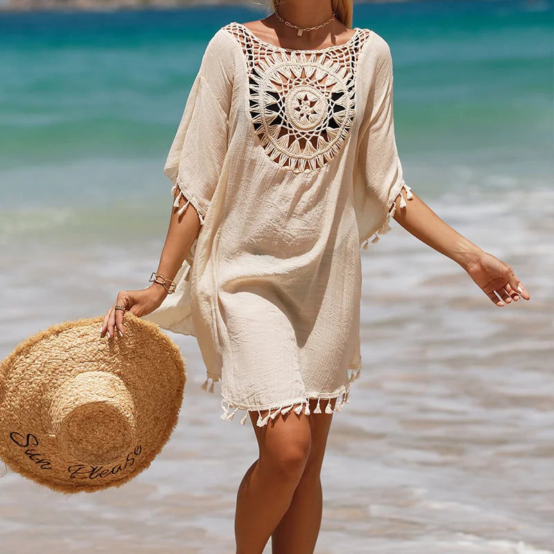 CROCHET BIKINI-Women's Sexy Swimsuit Cover Up Dress Summer Bathing Suit Beachwear Shirt Cover-ups for Women