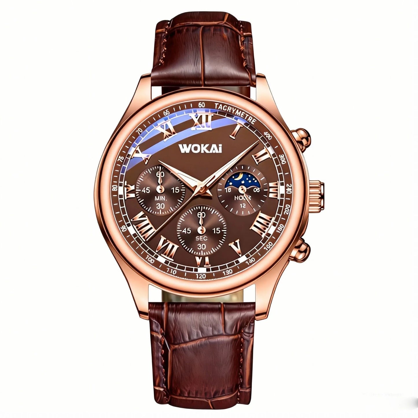 Luxury Men Business Watches Fashion Leather Strap Round Dial Male's Analog Quartz Wristwatch Reloj Hombre（Without Box）