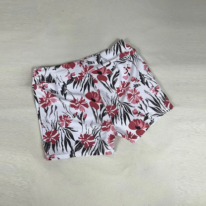 Crochet Mesh Swimsuit for Women New Summer Strappy Floral Patchwork Backless Swimwear High Waist Shorts Tankinis Beachwear S-3XL