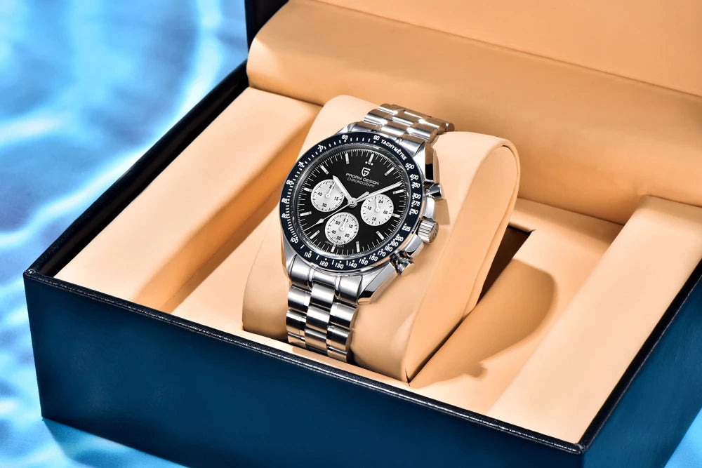 2026 New PAGANI DESIGN Gold Men's Quartz Watches Luxury VK63 Speed Sports Chronograph Watch Men AR Sapphire Ceramic Bezel Clock