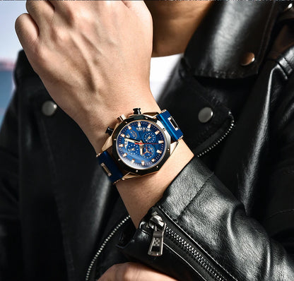 LIGE Fashion Men Watches Top Brand Luxury Silicone Sport Watch Men Quartz Date Clock Waterproof Wristwatch Chronograph Clock Man