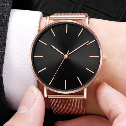 Top Brand Women's Watches Luxury Metal Mesh Simple Quartz Watches Fashion Elegant Rose Gold Ladies Wristwatch Clock Reloj Mujer